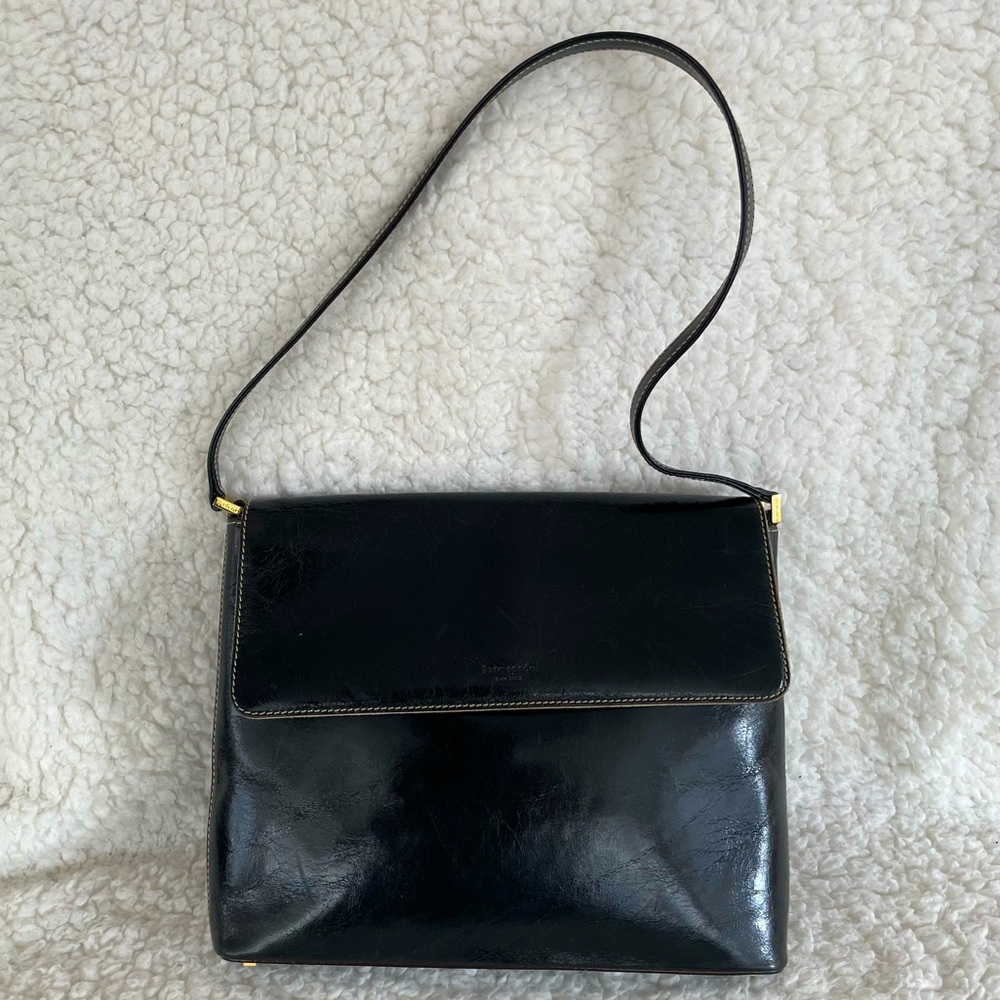 ♠️ Kate Spade Crinkle Leather Shoulder Bag, Black